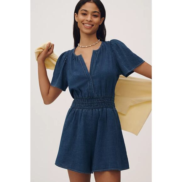 Anthropologie The Somerset Denim Romper - Picture 1 of 5